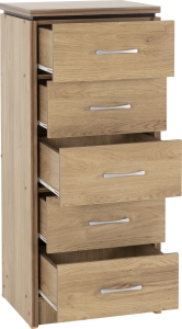 Image: 7025 - Charles 5 Drawer Chest - Oak